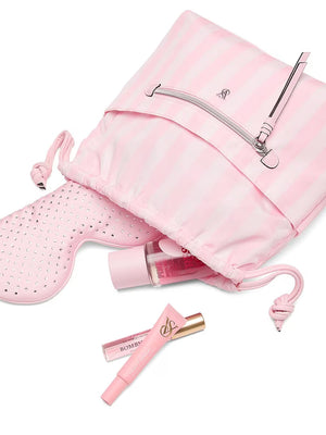 Iconic Stripe Pink Cinch Makeup Bag